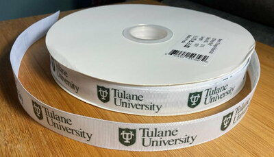 7/8" Tulane University Inspired Custom Printed Grosgrain Ribbon
