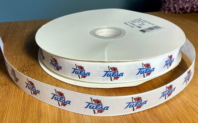 7/8" Tulsa University Inspired Custom Printed Grosgrain Ribbon
