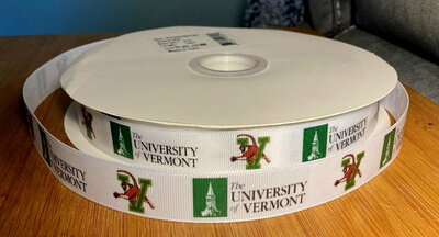 7/8" University of Vermont Inspired Custom Printed Grosgrain Ribbon