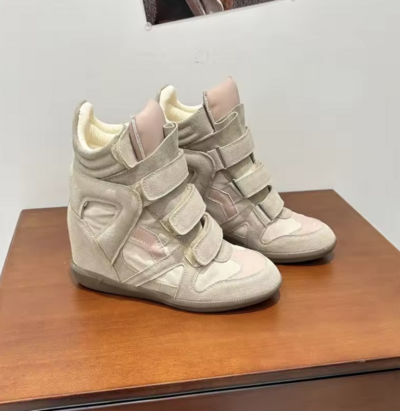 Parisian Wedge Sneaker - Khaki
