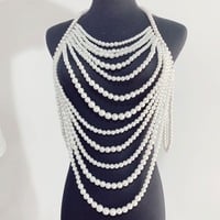 Banquet Dress Beaded Necklace – Elegant Fashion Sweater Chain for Women | Plastic & Resin Bead Statement Accessory - Thumbnail 1
