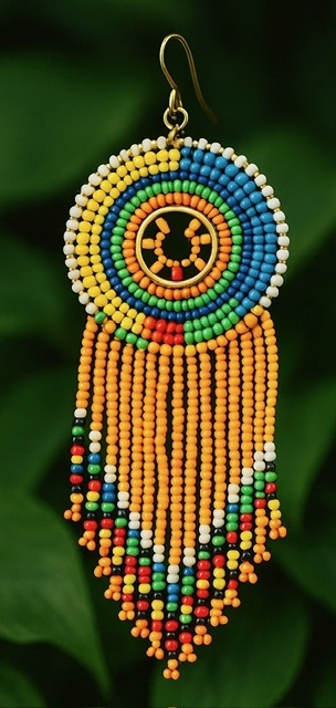 Sunburst Harmony Beaded Earrings (orange)