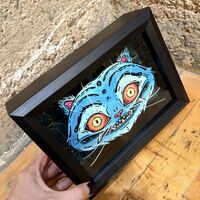 "Derpy Tiger" Original Shadowbox - Thumbnail 2