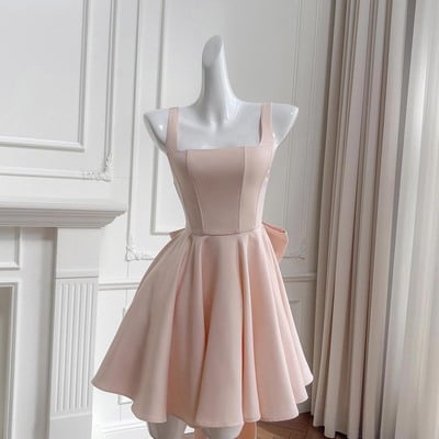 Pink a-line short prom party dress - Thumbnail 1