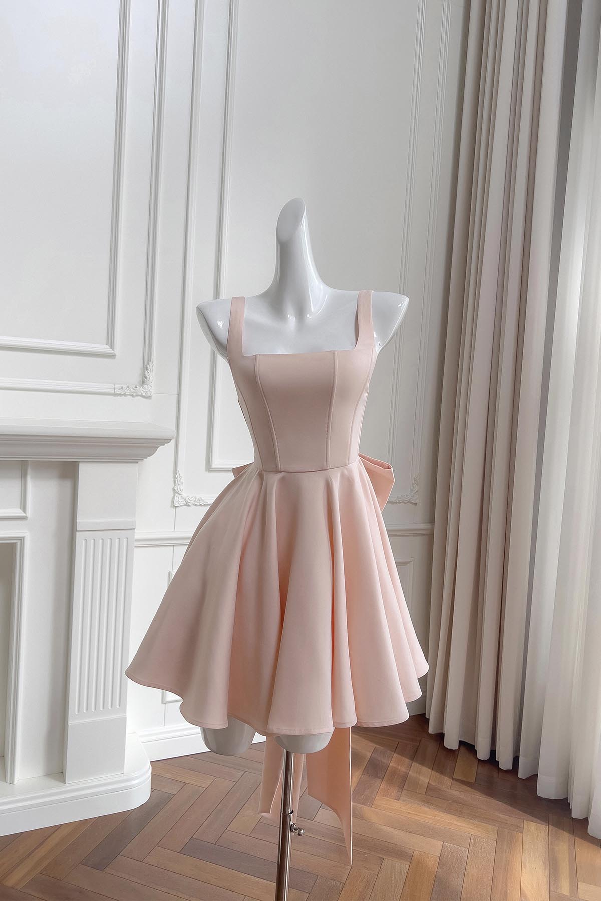 Pink A-Line Short Prom Party Dress