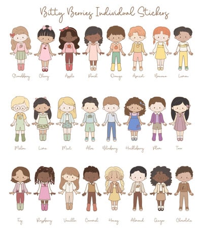 Bitty Berries Individual Stickers