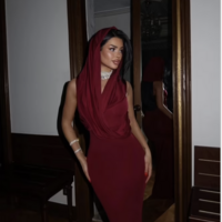 Little Riding Hood Dress - Burgundy - Thumbnail 1
