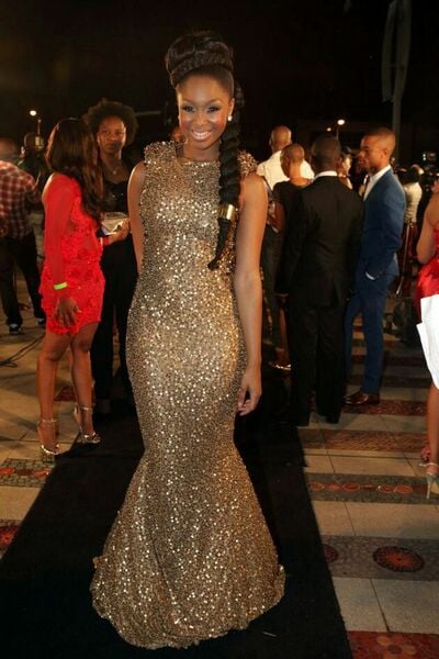 Gold Mermaid Sequins Beading African Girls Prom Dress Evening Formal Gown Birthday Party Dress