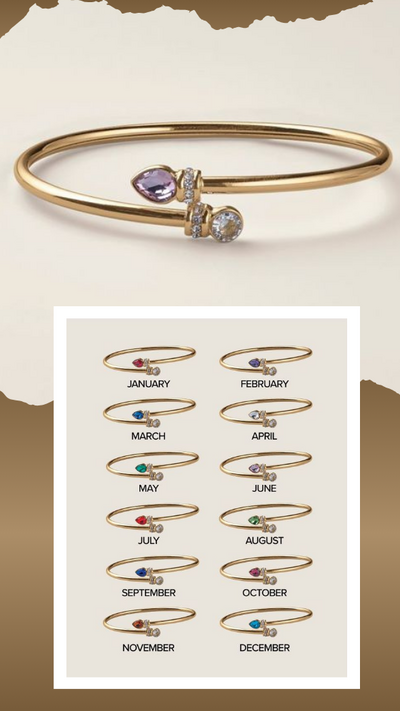 Opposites Attract Birthstone Cuff Bracelet
