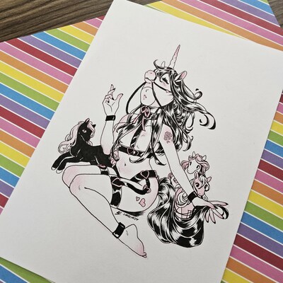 7 x 10 inch Dom Horse original pencil and ink piece