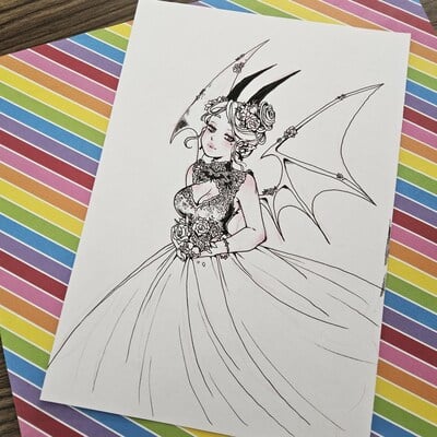 7 x 10 inch Wedding Day original pencil and ink piece