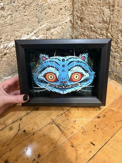 "Derpy Tiger" Limited Edition Print Shadowbox