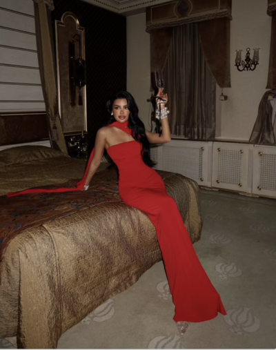 Scarf Maxi Dress - Red