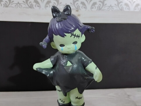 Spooky Repainted Figurine- Frankenstein Girl