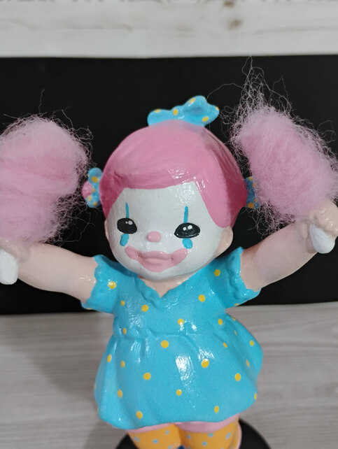 Spooky Repainted Figurine- Clown Girl