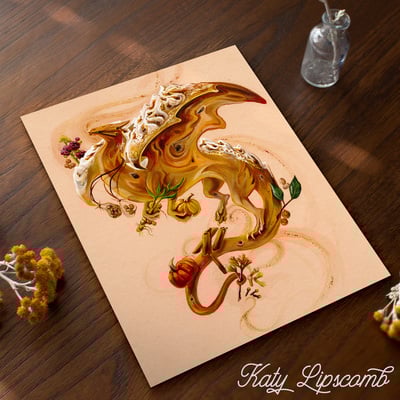 Pumpkin Spice Dragon - Print
