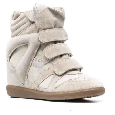 Parisian Wedge Sneaker - Khaki