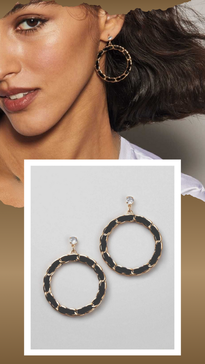 Ribbon Woven Chain Hoop Earrings - FINAL SALE