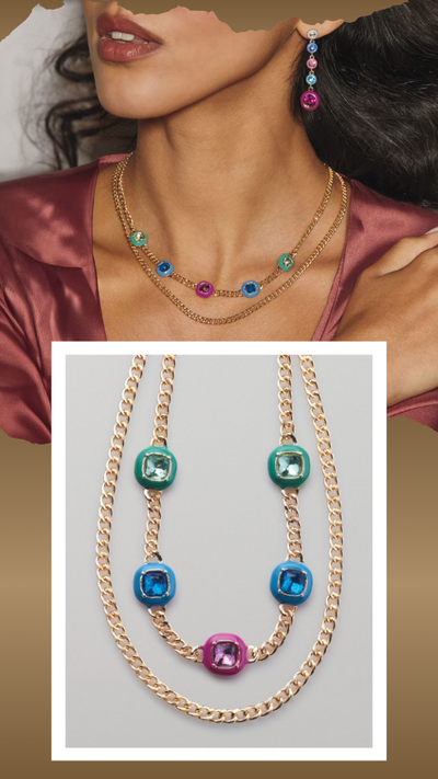 Vibrant Enamel Jewel Necklace - FINAL SALE