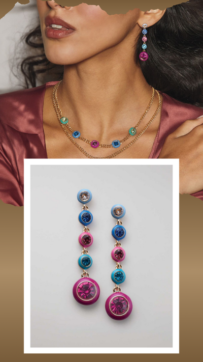 Vibrant Enamel Jewel Earrings - FINAL SALE