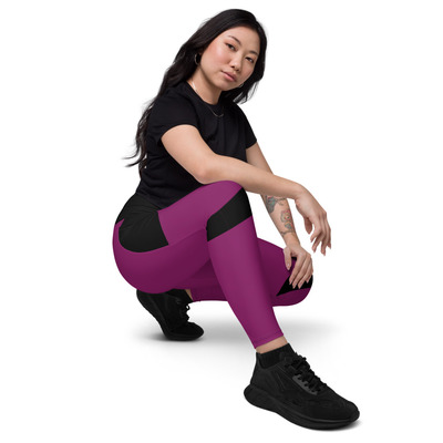Purple Me Crossover leggings with pockets
