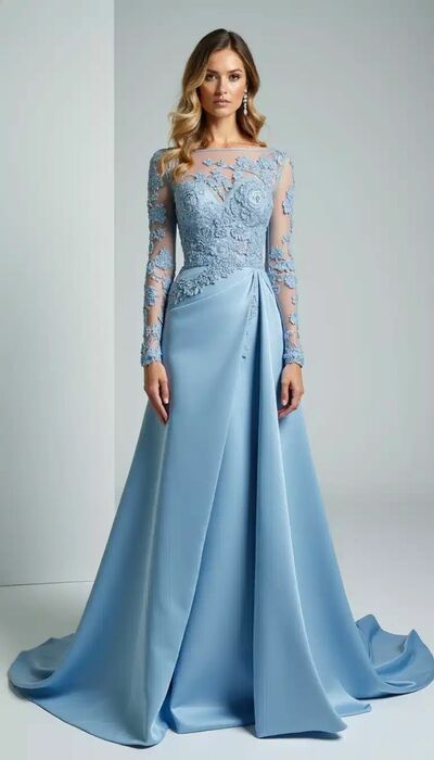 Copy of Blue Mermaid Prom Dress Appliques Sleeveless Evening Formal Gown Simple Birthday Party Dress