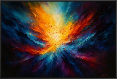 Energy Unleashed Bright Abstract Cosmic Art