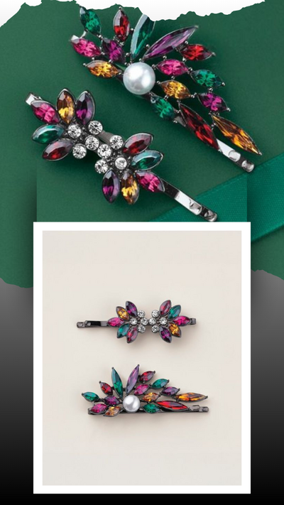 Stained Glass Bloom Hair Pin Set