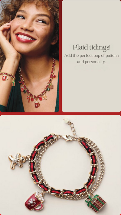 Merry in Plaid Charm Bracelet