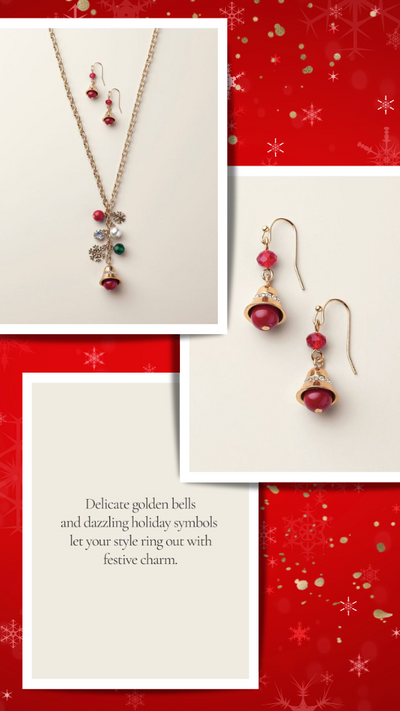 Holiday Chime Necklace & Earring Set