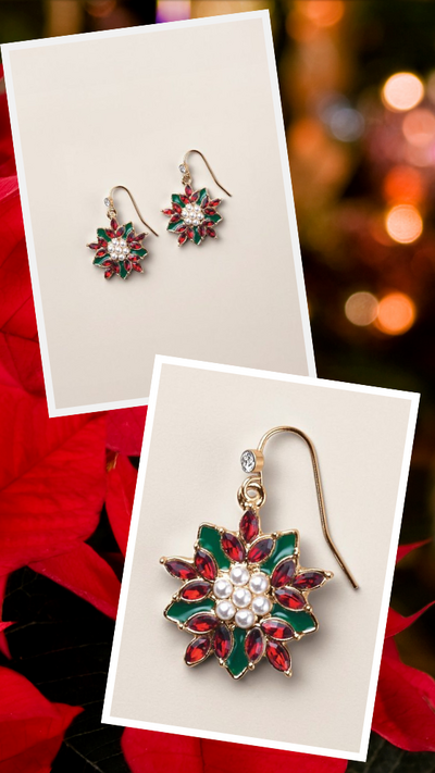 Classic Poinsettia Earrings
