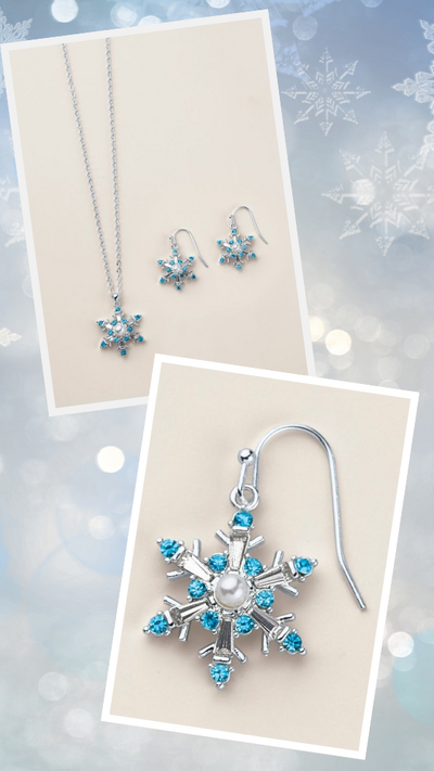 Shimmering Snowfall Necklace & Earring Set