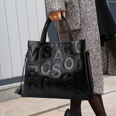 Large capacity top layer cowhide handbag women's shoulder crossbody bag