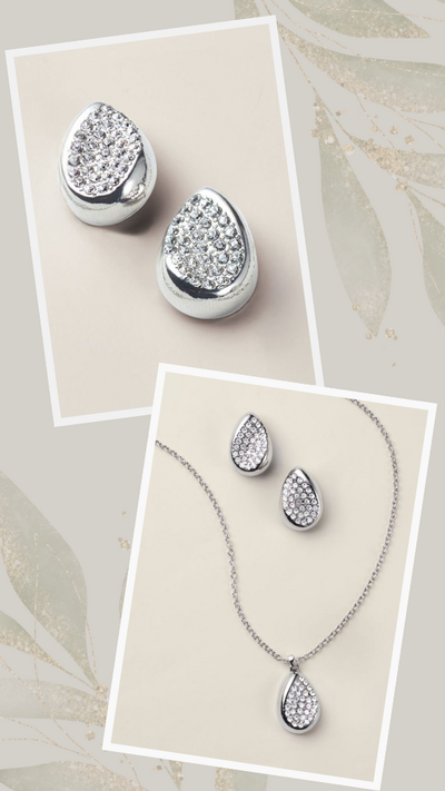 Glistening Droplet Necklace & Earring Set
