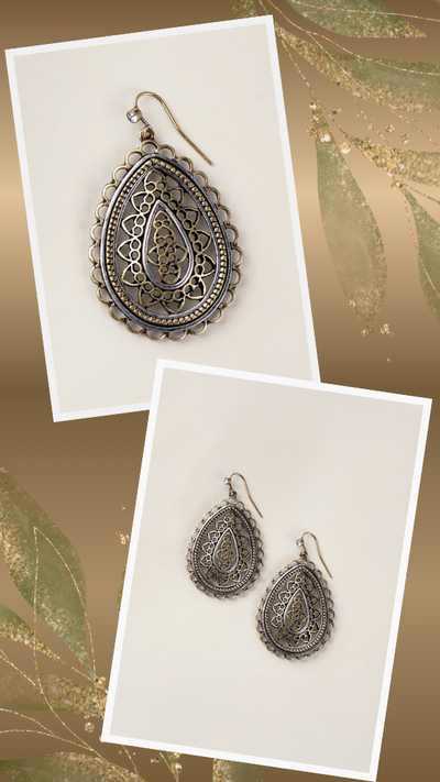 Fused Filigree Drop Earrings