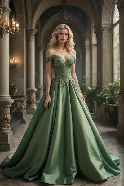 Green A Line Prom Dress Appliques Off the Shoulder Evening Formal Gown Simple Birthday Party Dress