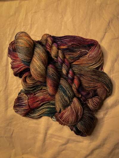 November Hand Dyed Fingering Weight Sparkle Sock Yarn