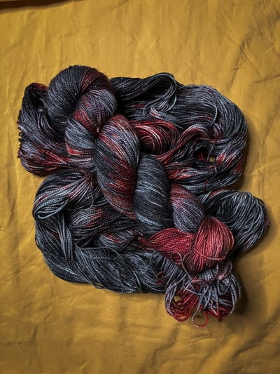 Vampires Will Never Hurt You Hand Dyed Fingering Weight Sparkle Sock Yarn