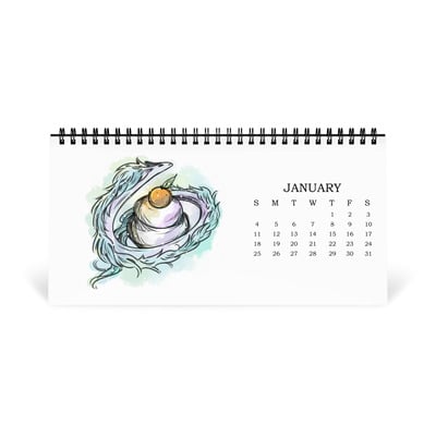 Seasonal Dragons Desk Calendar 2026