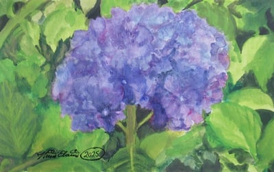 "Hydrangea" Nature Inspired Artwork By N.E.Thompson, Art Print