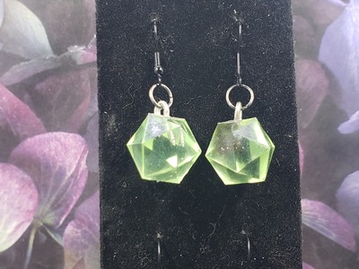 Pale Green Dice Earrings