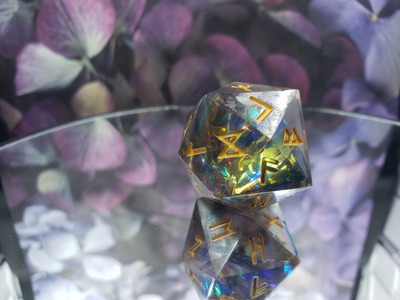 Dark Labradorite Rune Dice