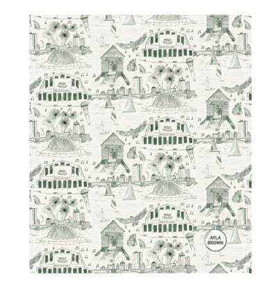 Toile Fleece Blanket