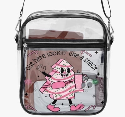 Out Here Lookin' Like a Snack Crossbody Bag -Adjustable Shoulder Bag - Transparent PVC Messenger Bag