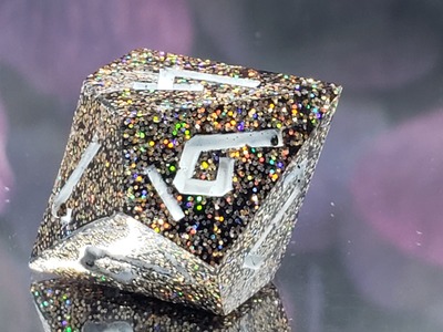 Dark Gold Glitter 10d10 Handmade Dice Set