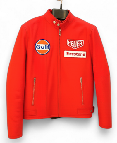Crafted Leather Red Leather Sports Racing Jacket
