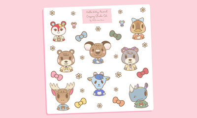 Kitty x Animal Crossing Mini Sticker Sheet