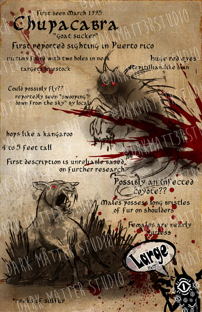 Cryptid Studies: Chupacabra | Original Art Prints