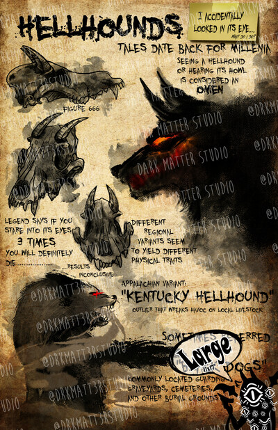 Cryptid Studies: Hellhound | Original Art Prints
