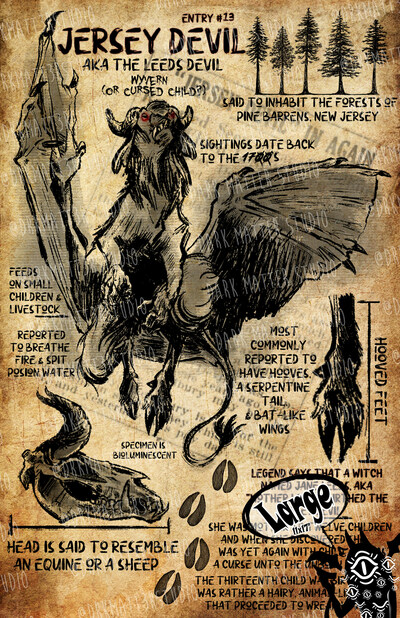 Cryptid Studies: Jersey Devil | Original Art Prints